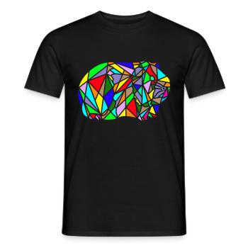 arc en ciel de cochon dinde polygone - T-shirt homme - noir - Devant - AI Model Male 178 light (178cm)