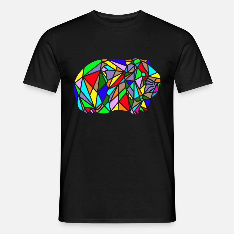 polygon guinea pig rainbow - Men's T-Shirt - black