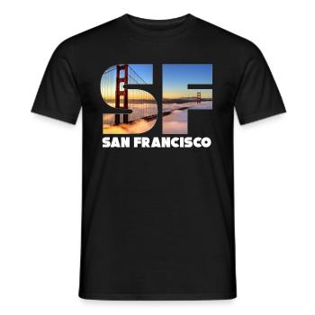 San Francisco - Men's T-Shirt - black - Front - AI Model Male 178 light (178cm)