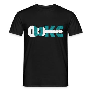 ukulele - Men's T-Shirt - black - Front - AI Model Male 178 light (178cm)