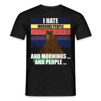 I hate people - Men's T-Shirt - black - Front - AI Model Male 178 light (178cm)