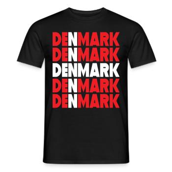 Danemark Danemark drapeau, ville de Danemark - T-shirt homme - noir - Devant - AI Model Male 178 light (178cm)