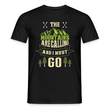 Montagnes bersport équipement d'alpinisme chaîne de montagnes - T-shirt homme - noir - Devant - AI Model Male 178 light (178cm)