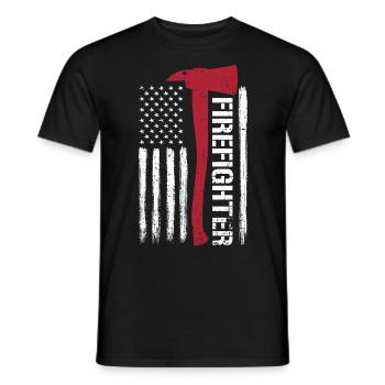 Fire brigade outfit - fire brigade - Men's T-Shirt - black - Front - AI Model Male 178 light (178cm)
