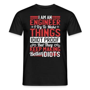 Engineer Gift - Engineer - Men's T-Shirt - black - Front - AI Model Male 178 light (178cm)