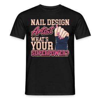 Nageldesign Kosmetik Nagelstudio Nagel - Männer T-Shirt - Schwarz - Vorne - AI Model Male 178 light (178cm)