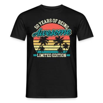 50e anniversaire 50e anniversaire homme 50e anniversaire - T-shirt homme - noir - Devant - AI Model Male 178 light (178cm)