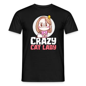Dame de chat fou - T-shirt homme - noir - Devant - AI Model Male 178 light (178cm)