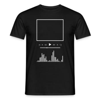 Music playlist musician gifts headphones - Men's T-Shirt - black - Front - AI Model Male 178 light (178cm)