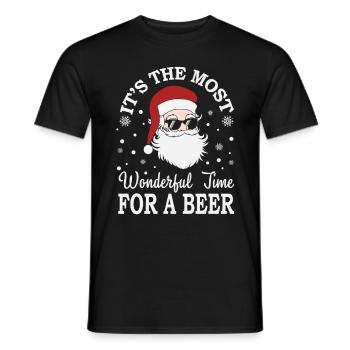 Its The Most Wonderful Time For A Beer - Männer T-Shirt - Schwarz - Vorne - AI Model Male 178 light (178cm)