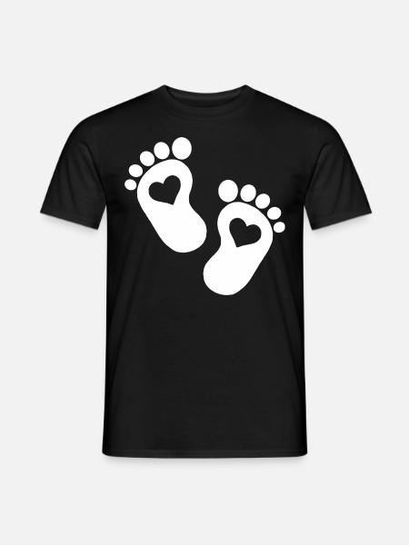 Bébé coeur parents enceintes bébé pieds mignon - T-shirt homme - noir