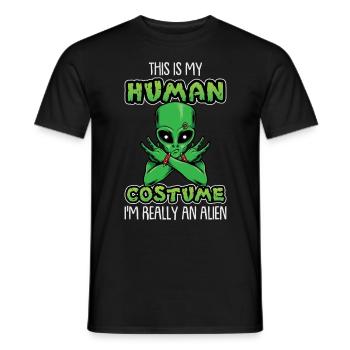 C’est mon costume humain - T-shirt homme - noir - Devant - AI Model Male 178 light (178cm)