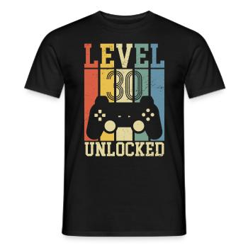 Niveau 30 Déverrouillé - T-shirt homme - noir - Devant - AI Model Male 178 light (178cm)