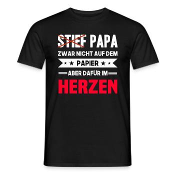 Stiefpapa Stiefvater Vatertag Geschenk T-Shirt - Männer T-Shirt - Schwarz - Vorne - AI Model Male 178 light (178cm)