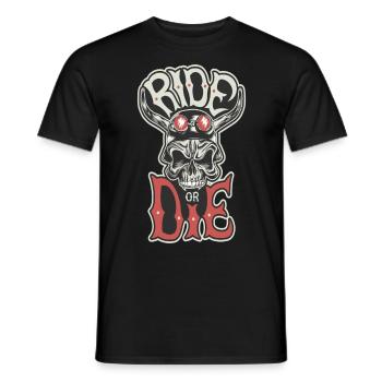 Motorrad Motorrad Spruch Ride or Die Biker - Männer T-Shirt - Schwarz - Vorne - AI Model Male 178 light (178cm)