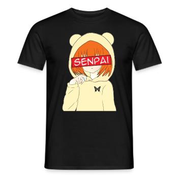 Anime Senpai Anime Fans Anime Style Anime Tenue - T-shirt homme - noir - Devant - AI Model Male 178 light (178cm)