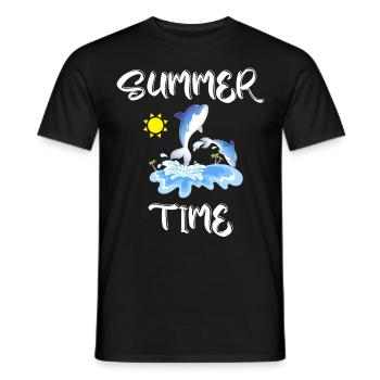 Heure d’été - T-shirt homme - noir - Devant - AI Model Male 178 light (178cm)