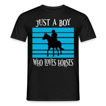 Only a boy who loves horses - Men's T-Shirt - black - Front - AI Model Male 178 light (178cm)