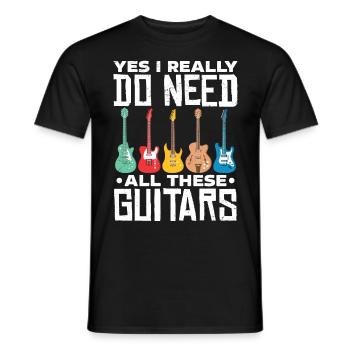 Gitarren - Männer T-Shirt - Schwarz - Vorne - AI Model Male 178 light (178cm)