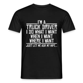 Truck driver - Men's T-Shirt - black - Front - AI Model Male 178 light (178cm)
