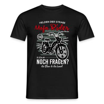 Moped moped moped rider moped rider saying - Men's T-Shirt - black - Front - AI Model Male 178 light (178cm)