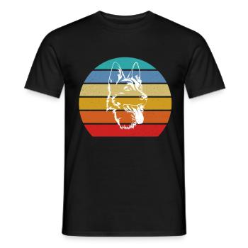 Deutscher Schäferhund - Männer T-Shirt - Schwarz - Vorne - AI Model Male 178 light (178cm)