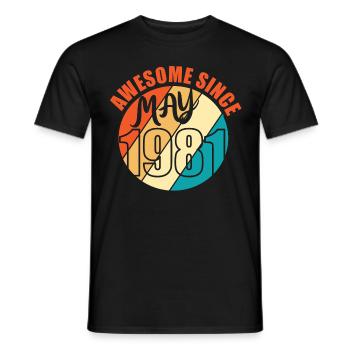 Mai 1981 40 anniversaire - T-shirt homme - noir - Devant - AI Model Male 178 light (178cm)