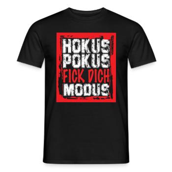 Hokus Pokus Fick dich Modus Lustige Sprüche Ironie - Männer T-Shirt - Schwarz - Vorne - AI Model Male 178 light (178cm)