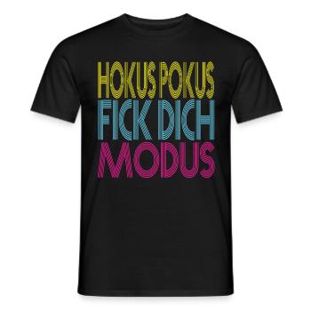 Hokus Pokus Fick dich Modus Lustige Sprüche Ironie - Männer T-Shirt - Schwarz - Vorne - AI Model Male 178 light (178cm)