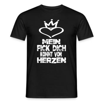 Mein Fick Dich Kommt Von Herzen - Lustige Sprüche - Männer T-Shirt - Schwarz - Vorne - AI Model Male 178 light (178cm)