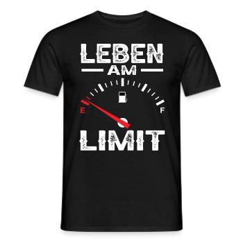 Leben am Limit Benzin Tankanzeige Auto Pkw Tuning - Männer T-Shirt - Schwarz - Vorne - AI Model Male 178 light (178cm)