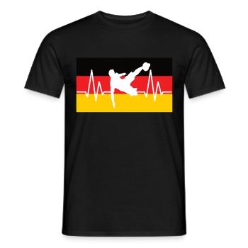 Football Germany Heartbeat - Men's T-Shirt - black - Front - AI Model Male 178 light (178cm)