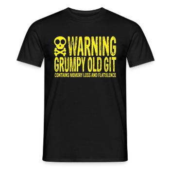 Warning Grumpy Old Git - Men's T-Shirt - black - Front - AI Model Male 178 light (178cm)