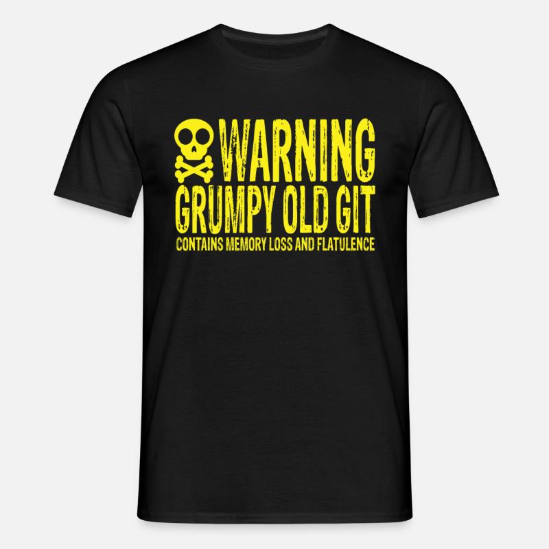 Warning Grumpy Old Git - Männer T-Shirt - Schwarz