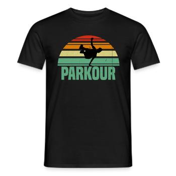 parkour - Men's T-Shirt - black - Front - AI Model Male 178 light (178cm)