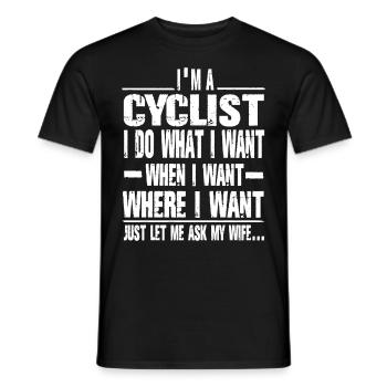 Fahrradfahrer - Männer T-Shirt - Schwarz - Vorne - AI Model Male 178 light (178cm)