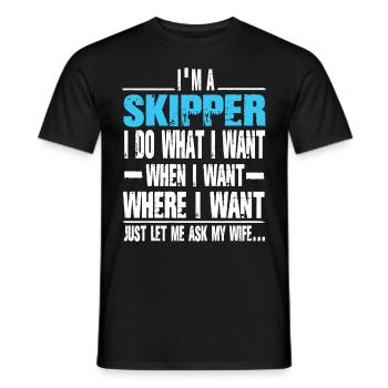 Skipper - Männer T-Shirt - Schwarz - Vorne - AI Model Male 178 light (178cm)