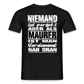 Maurer Maurer Sprüche Handwerk Baustelle - Männer T-Shirt - Schwarz - Vorne - AI Model Male 178 light (178cm)