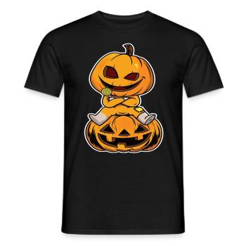 Pumpkin Halloween - Men's T-Shirt - black - Front - AI Model Male 178 light (178cm)