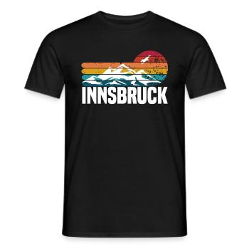 Coucher de soleil à Innsbruck - T-shirt homme - noir - Devant - AI Model Male 178 light (178cm)