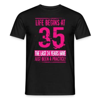 35 Birthday Woman - Men's T-Shirt - black - Front - AI Model Male 178 light (178cm)