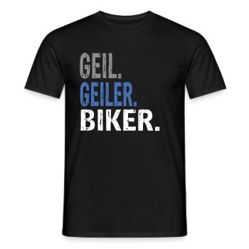 Geil Geiler Biker - Männer T-Shirt - Schwarz - Vorne - AI Model Male 178 light (178cm)
