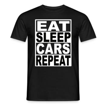Eat Sleep Cars Repeat - Men's T-Shirt - black - Front - AI Model Male 178 light (178cm)