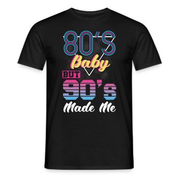 90s 90s Costume 90s Fashion - Men's T-Shirt - black - Front - AI Model Male 178 light (178cm)
