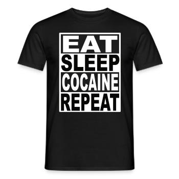 Manger du sommeil Cocaïne Répéter - T-shirt homme - noir - Devant - AI Model Male 178 light (178cm)