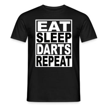 Mangez des fléchettes de sommeil Répétez - T-shirt homme - noir - Devant - AI Model Male 178 light (178cm)
