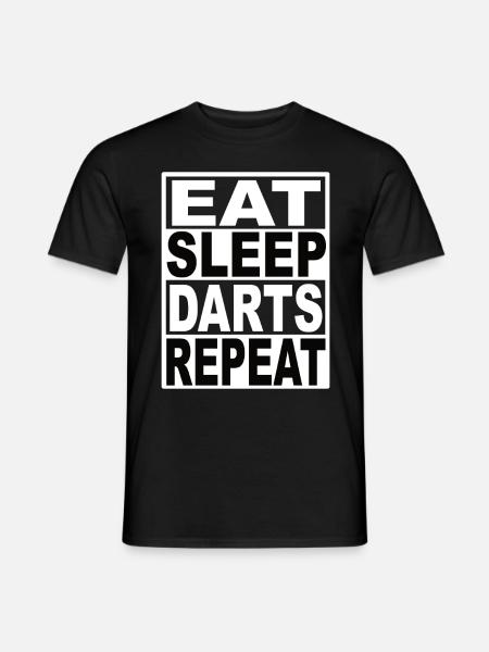 Eat Sleep Darts Repeat - Männer T-Shirt - Schwarz