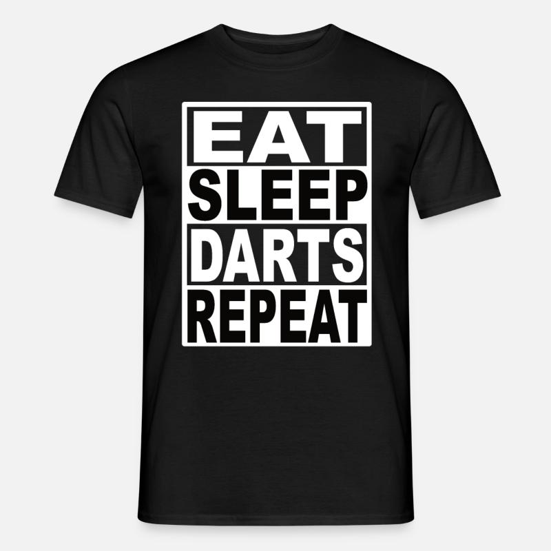 Eat Sleep Darts Repeat - Männer T-Shirt - Schwarz