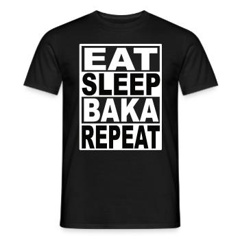 Eat Sleep Baka Repeat - Men's T-Shirt - black - Front - AI Model Male 178 light (178cm)
