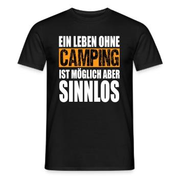 Ein Leben Ohne Camping Ist Möglich Aber Sinnlos - Männer T-Shirt - Schwarz - Vorne - AI Model Male 178 light (178cm)